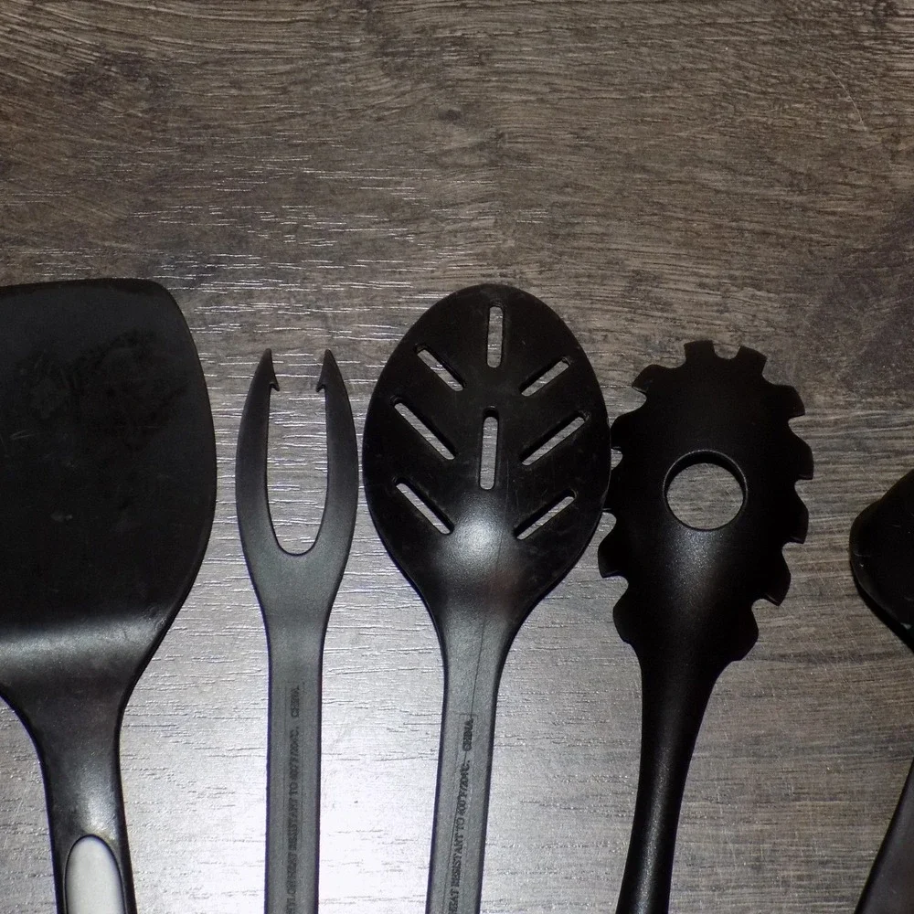 Calphalon Kitchen Utensil Set 6 Piece Black Nylon Heat Safe